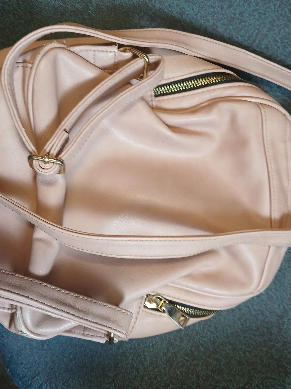 Big Buddha Blush Pink Floral Cutout Backpack with Gold Hardware